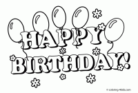 Happy birthday coloring page