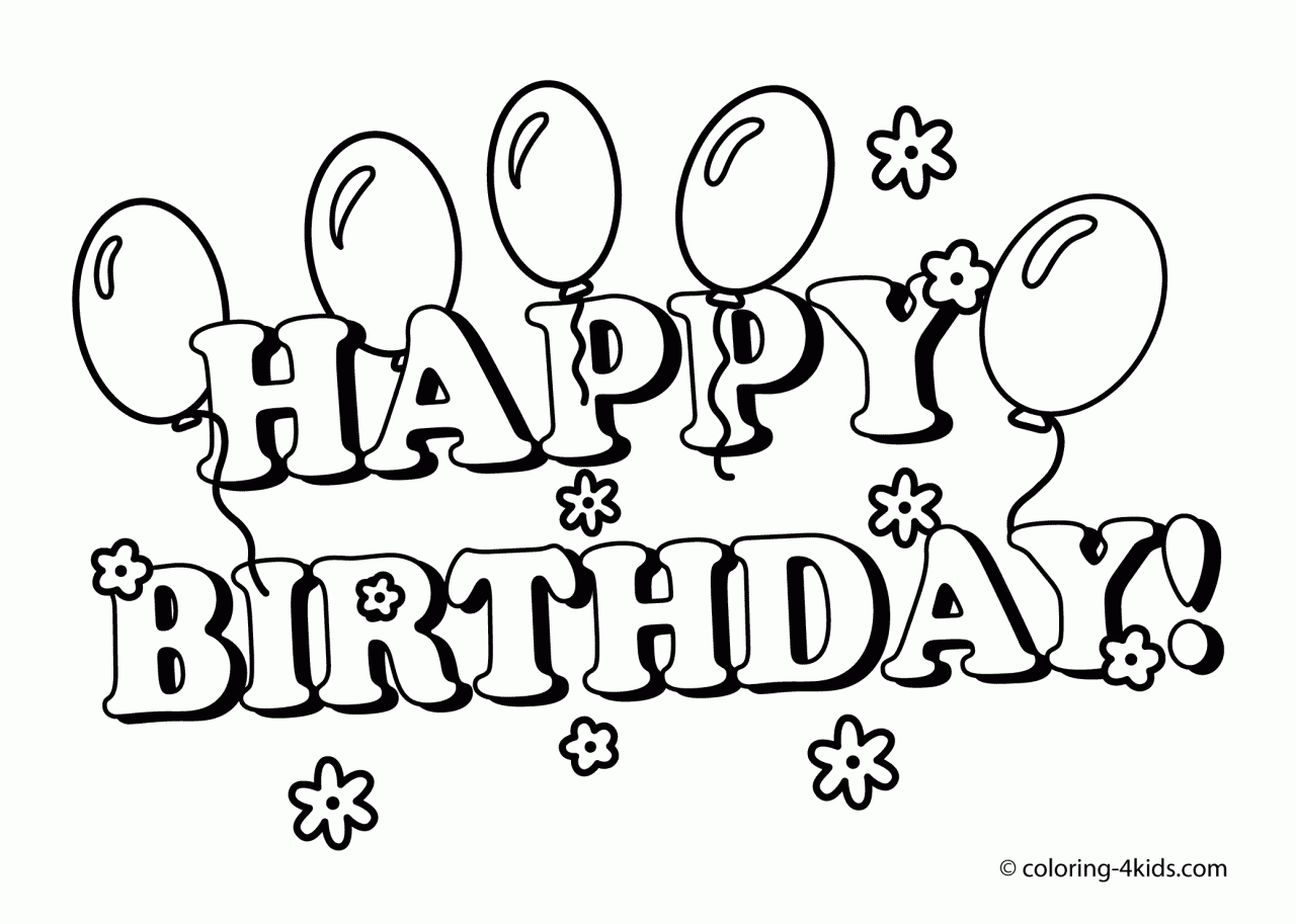 Happy birthday coloring page