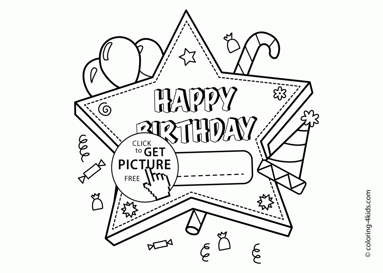 Happy birthday coloring page