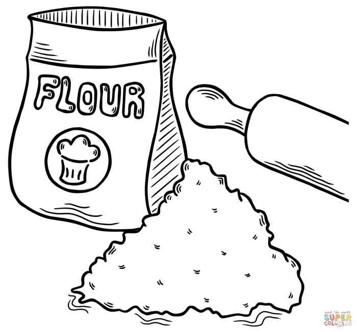 Flour and food coloring