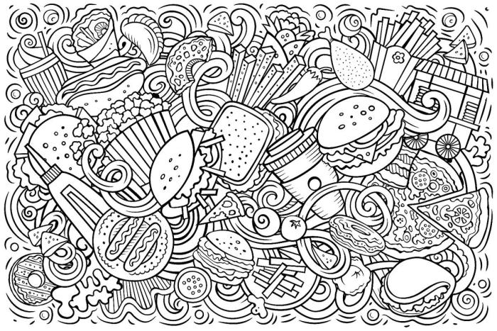 Free food coloring pages