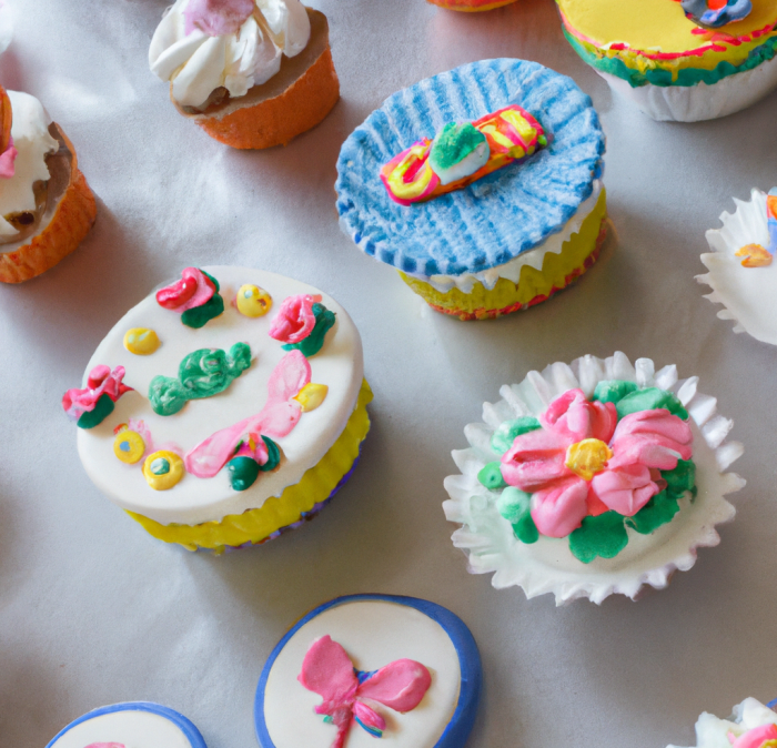 Food coloring in cake