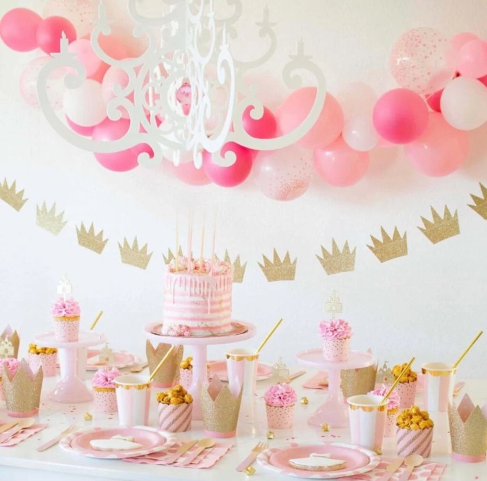 Princess theme birthday decoration at home