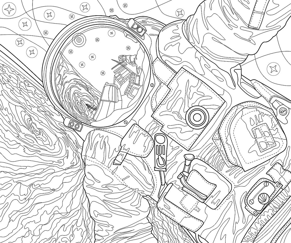 Space coloring pages