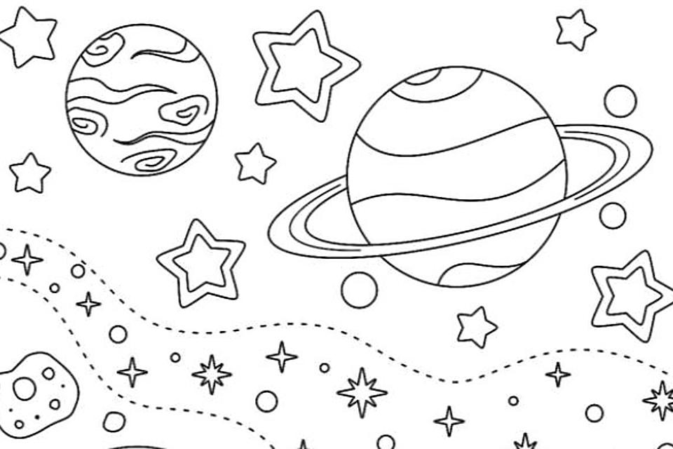 Space coloring pages