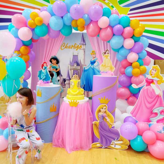 Princess theme birthday decoration at home