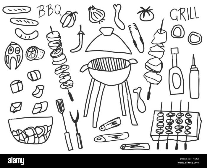 Bbq food coloring pages