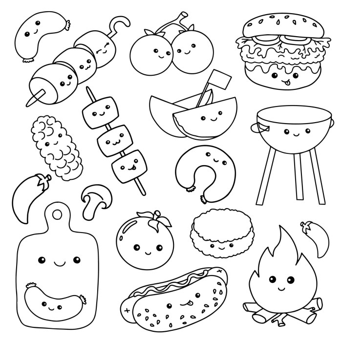 Bbq food coloring pages