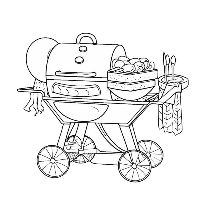 Bbq food coloring pages