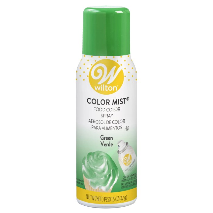 Food coloring spray for cakes