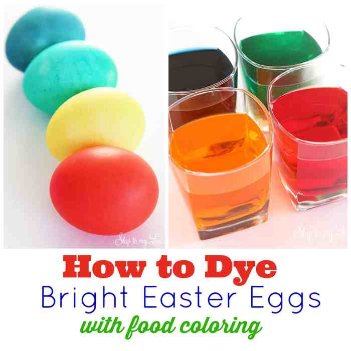 Coloring eggs with food dye