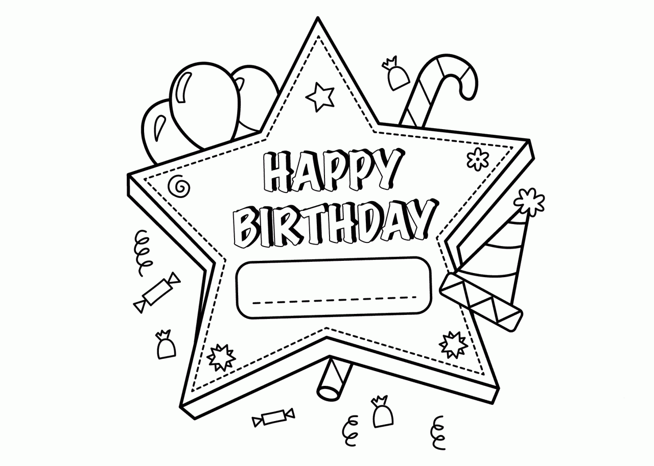 Happy birthday coloring page