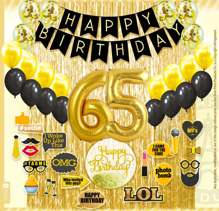 65th birthday decoration ideas