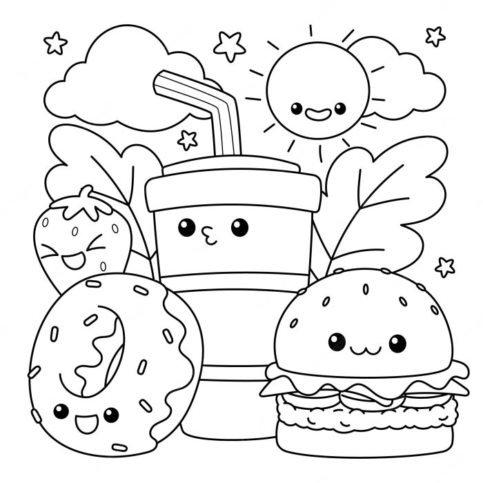 Free food coloring pages