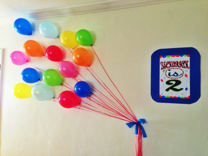 Wall simple birthday decoration at home