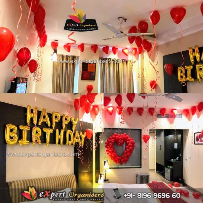 Room decoration for birthday surprise