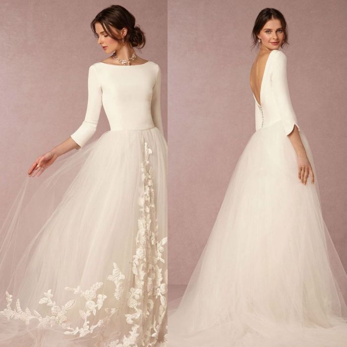 Wedding dress dresses lace long sleeves sleeve bridal gown white romantic elegant tulle fairy back open gowns sleeved spanish sheath