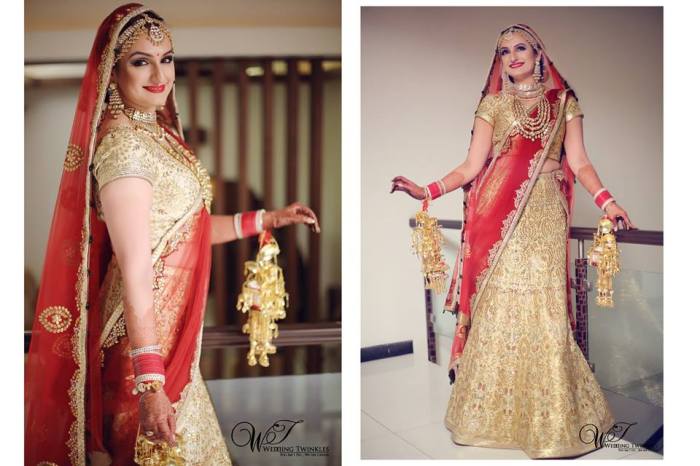 Gold indian wedding dress