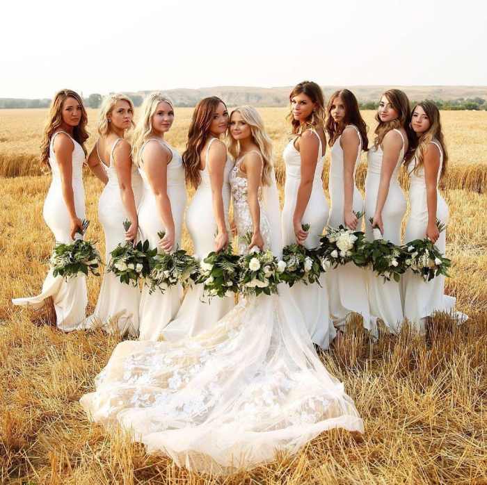 White silk dress wedding