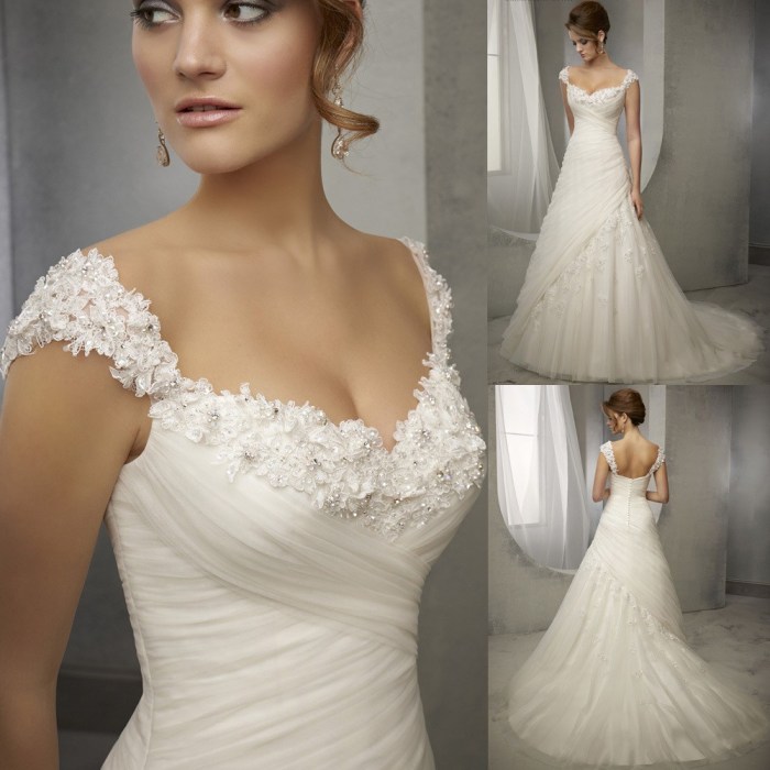 Lace wedding dresses with cap sleeves