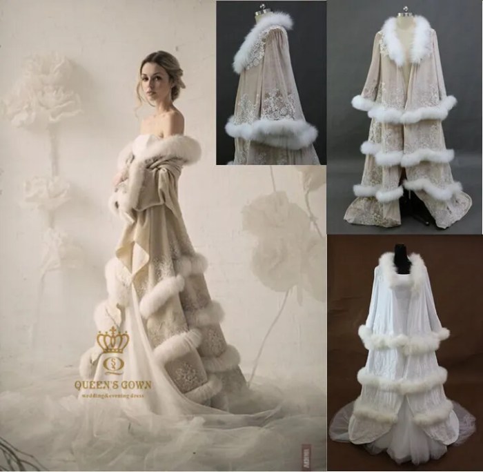 Fur coat for wedding dress