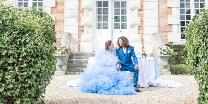 French blue dress for wedding