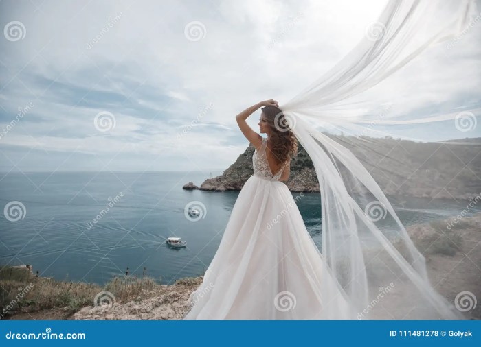 White dress beach wedding