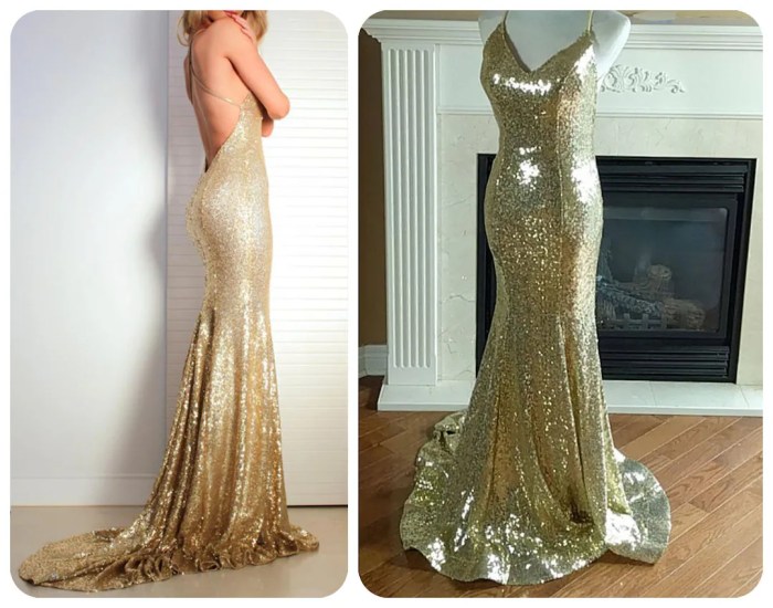 Gold sequin dress wedding