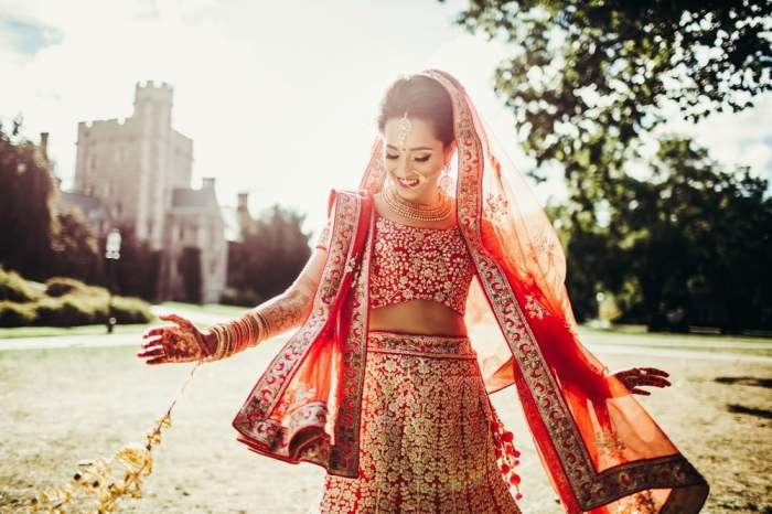 Gold indian wedding dress