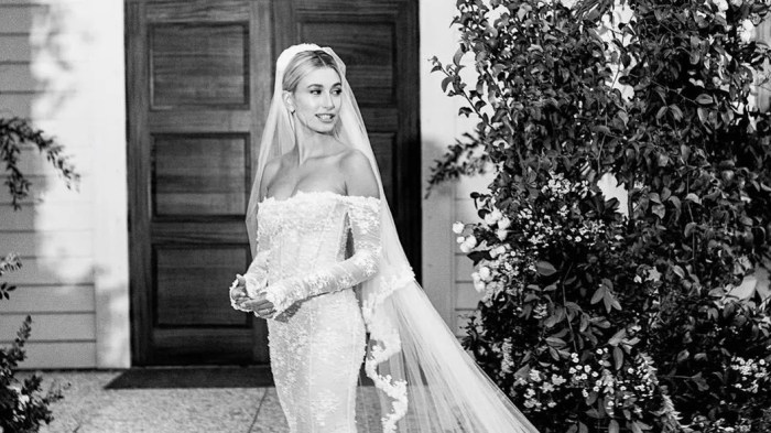 Hailey bieber wedding dress back