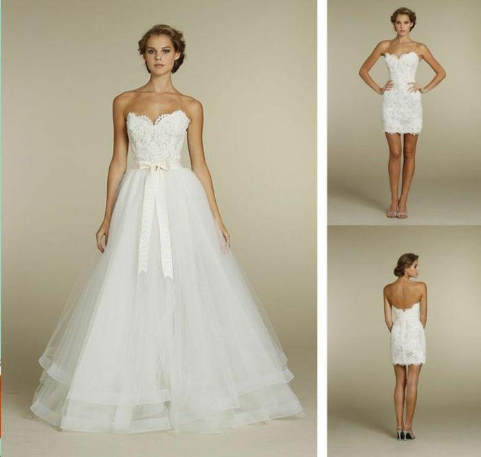 White and ivory wedding dress